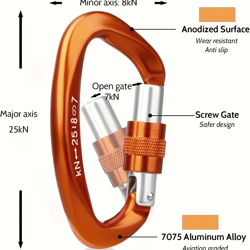 Heavy Duty Screw Lock Carabiner for Climbing Hammock Camping