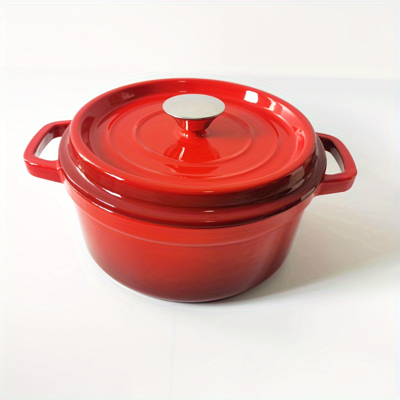 Enameled Cast Iron Bread Pan with Lid, Red, Oven Safe Form for