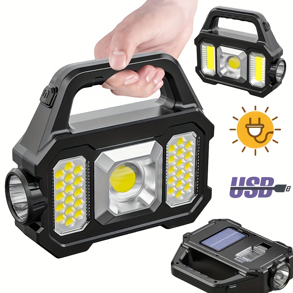 Projecteur LED rechargeable 3 modes lampe de sécurité de camping Cob  batterie étanche lampe de travail projecteur de camping pour la pêche, la  randonnée 