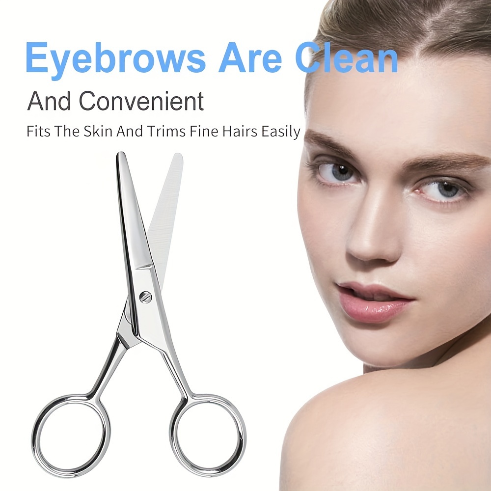 Curved And Rounded Facial Hair Scissors For Men - Mustache, Nose