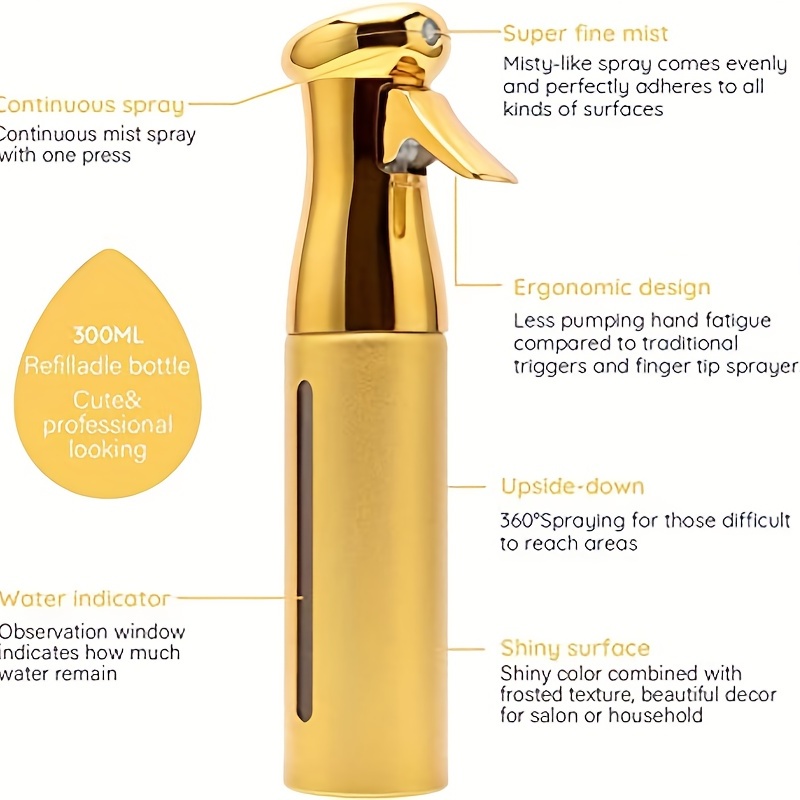 10 oz Salon Hair Spray Bottle Fine Mist Continuous Dispenser