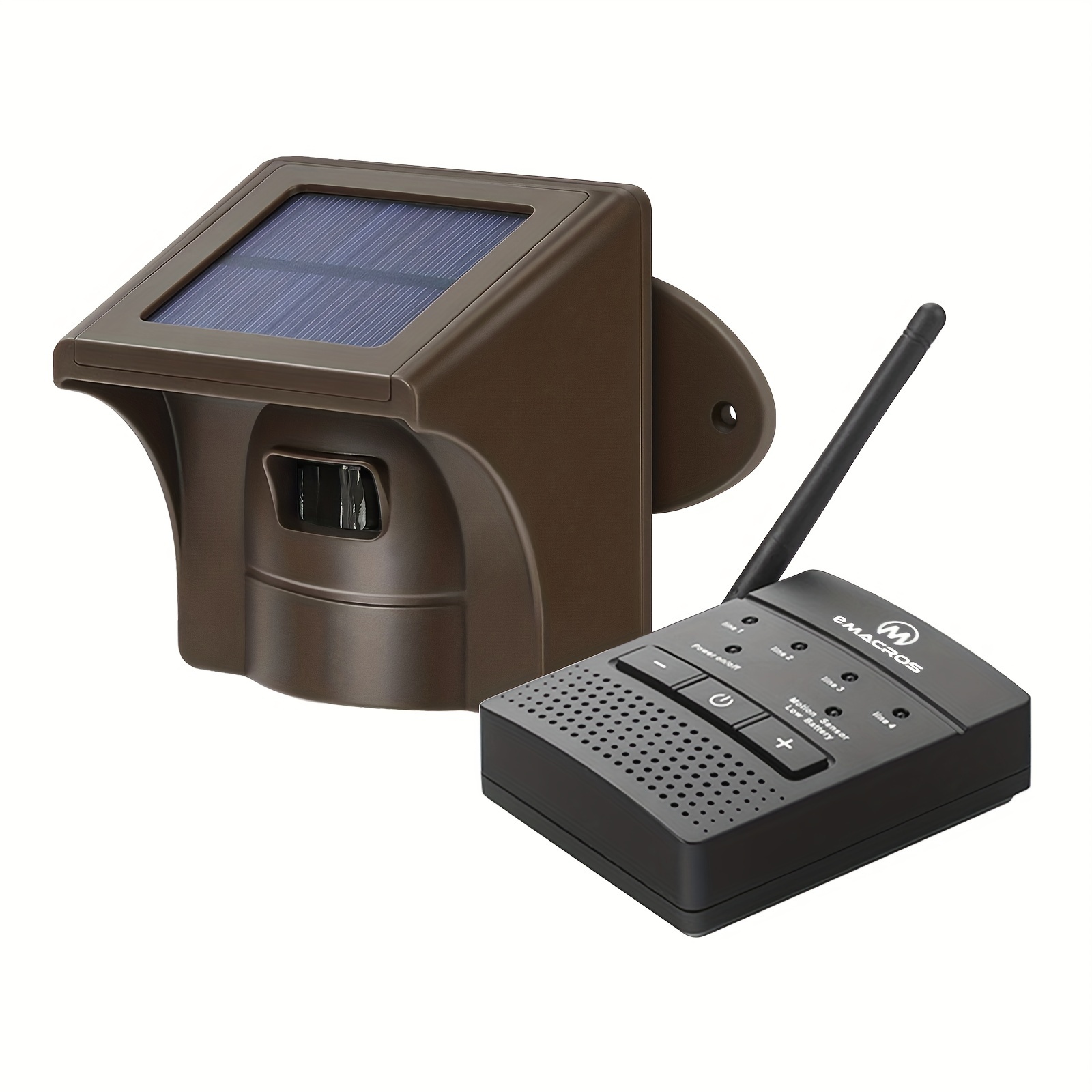 Sensor de movimiento inalámbrico con luz LED, detector de movimiento,  timbres de alarma, sensor de puerta con rango de 500 pies, sistema de  monitor de