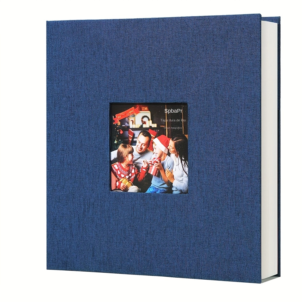 Álbum de fotos grande autoadhesivo, 60 páginas, de lino marrón, tapa dura,  libro de fotos magnético para fotos de 2 x 3, 3 x 5, 4 x 6, 5 x 7, 6 x 8, 8