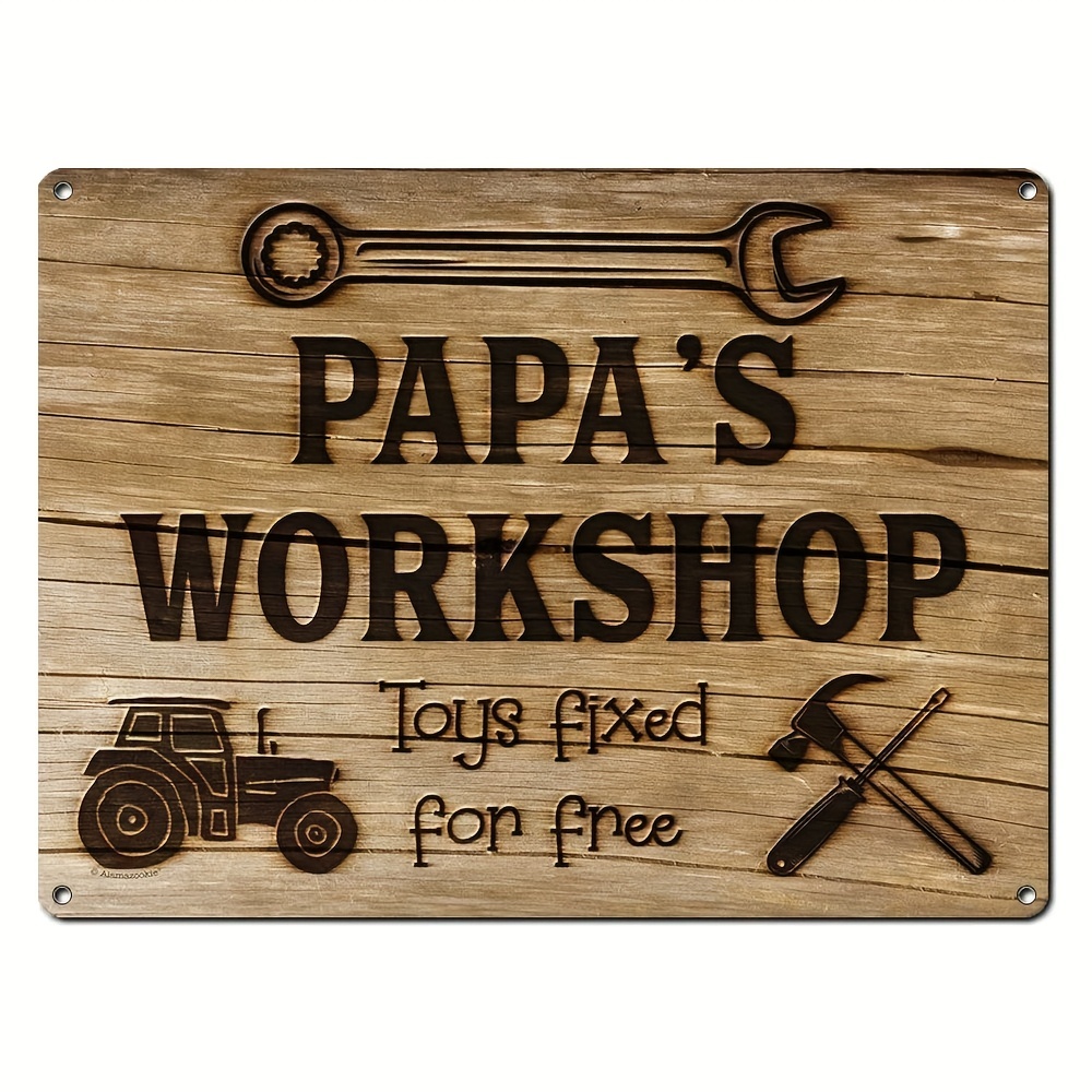 Dad's Workshop Metal Sign Shed Garage Man Cave Gift Idea - Temu Canada