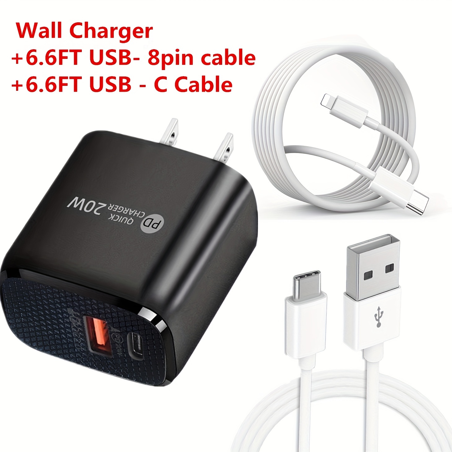 Bloc chargeur secteur rapide 20W USB-C pour iPhone 14/13/12/11/PRO/MAX