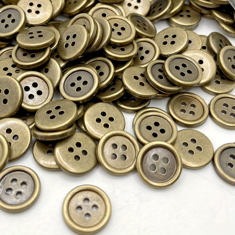 Four Hole Buttons, Blazer, Antique Brass