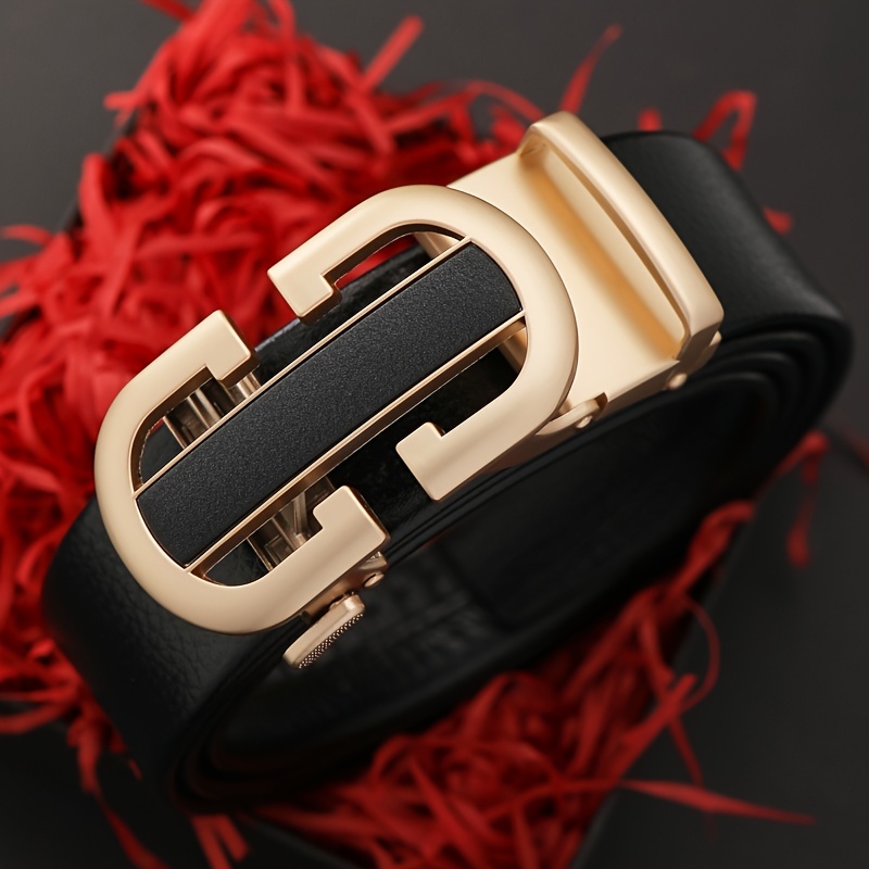New Fashion Designer Belt For Men Women Luxury Letter Smooth Buckle Belt  Alloy V Buckle Belts Leather Women Belts Gifts Waistband - Temu