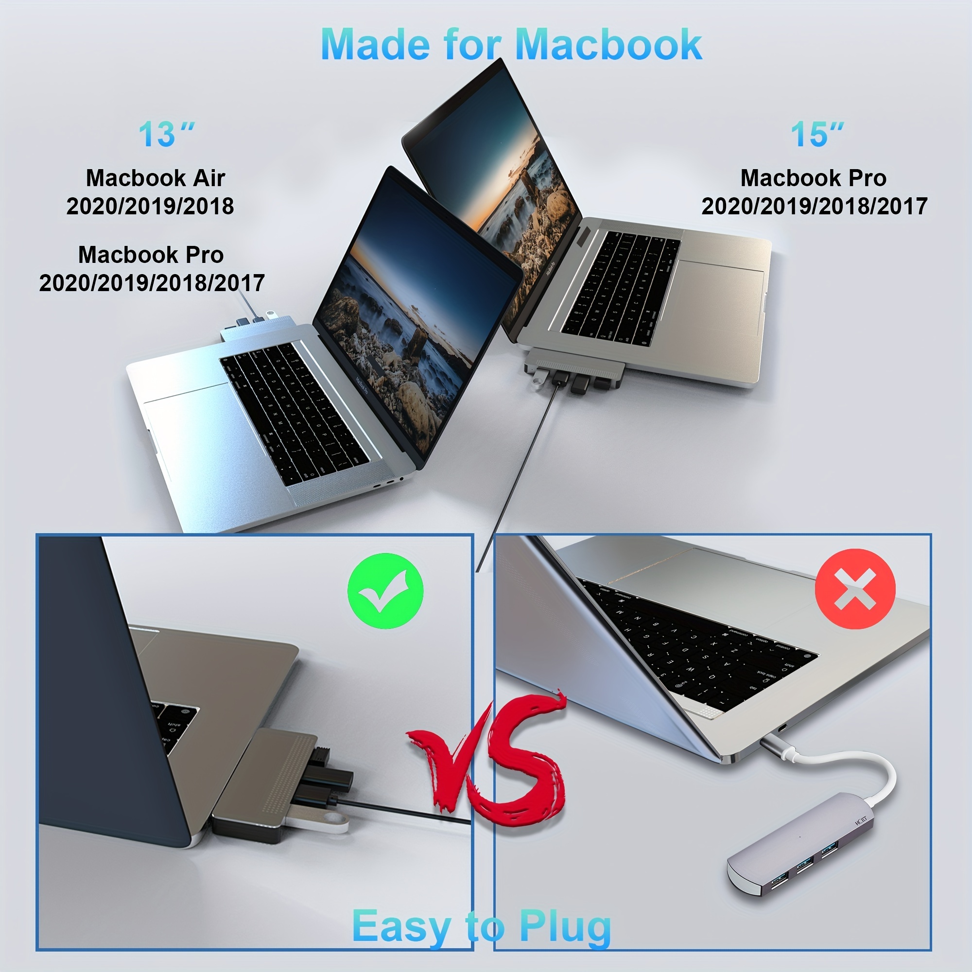 USB C Hub Pour MacBook Air/Pro Adaptateur USB Avec 2 Ports - Temu