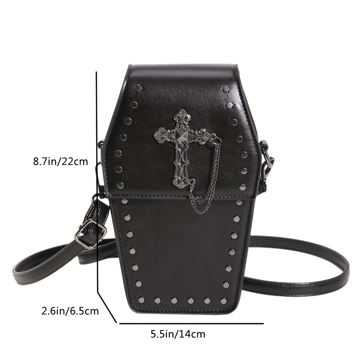 Halloween Gothic Coffin Mini Crossbody Bag, Crucifix Flap Shoulder Bag,  Perfect Halloween Sling Bag - Temu