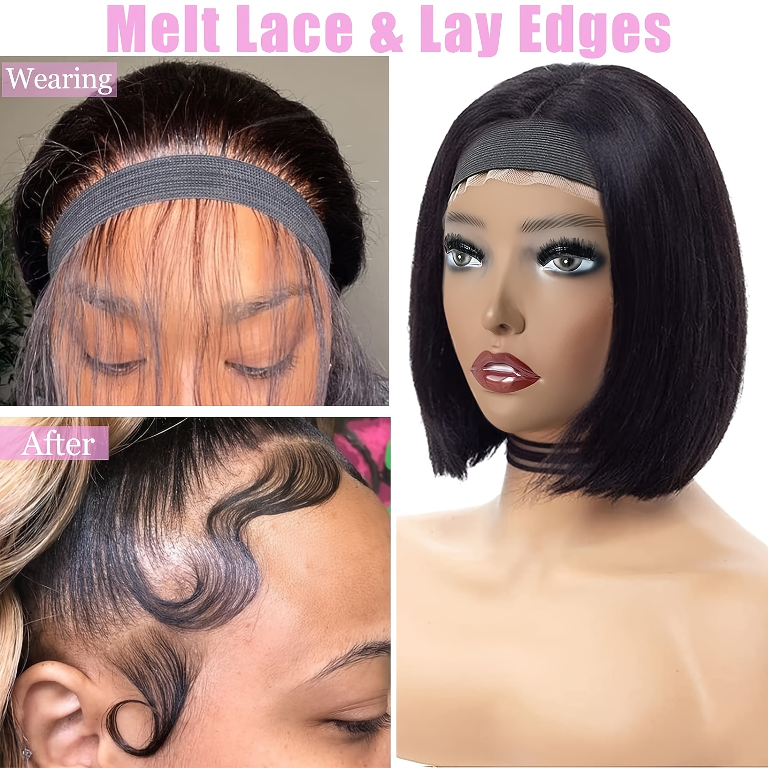 6pcs Elastic Band For Wigs-lace Melt Band, 3cm Elastic Edge Laying Band For  Hair,24inch Length Edge