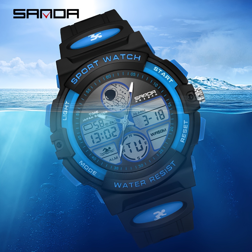 Comprar Relojes militares SANDA para hombre, reloj deportivo blanco, reloj  LED Digital resistente al agua hasta 50M, reloj Masculino, reloj Masculino  6030