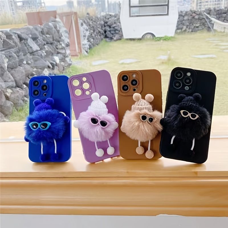 Plush Cartoon Character Mobile Phone Case Cover Kickstand For Apple Iphone  14 13 12 11 Plus Pro Max - Cell Phones & Accessories - Temu