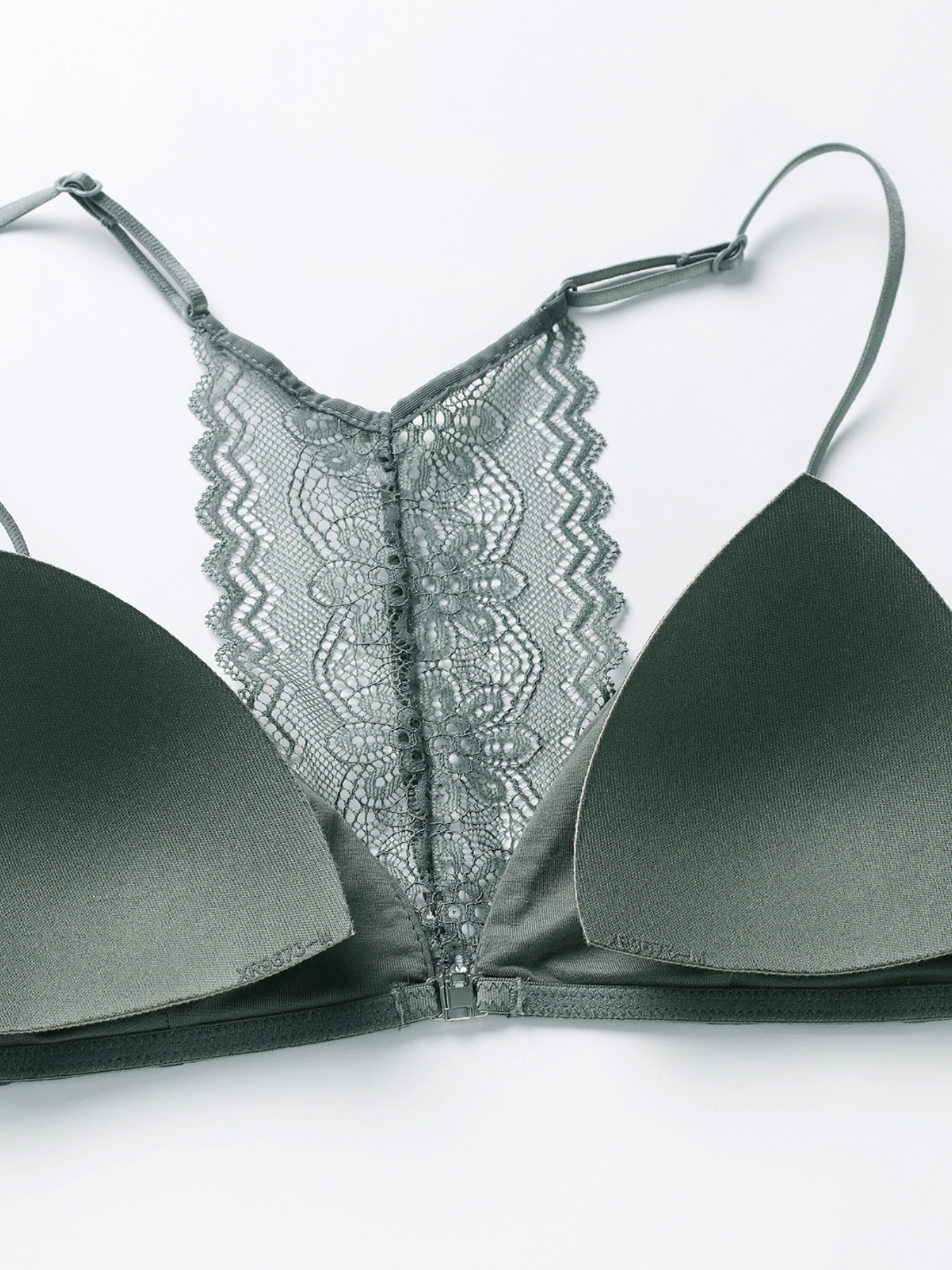 Triangle Cups Front Buckle Bras Lace Stitching Beauty Back - Temu Canada