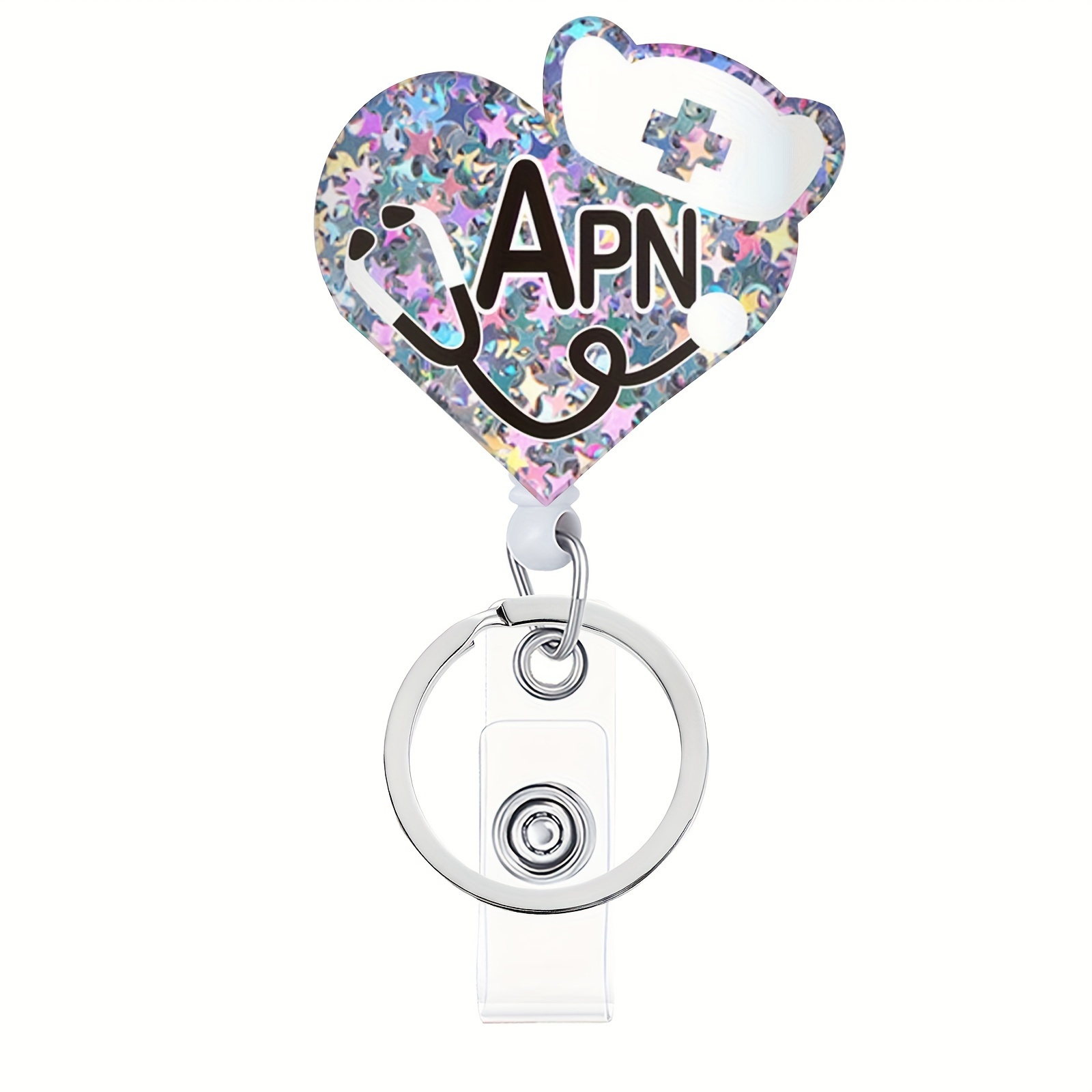 Retractable Badge Reel Nurse Cute Sparkling Acrylic - Temu