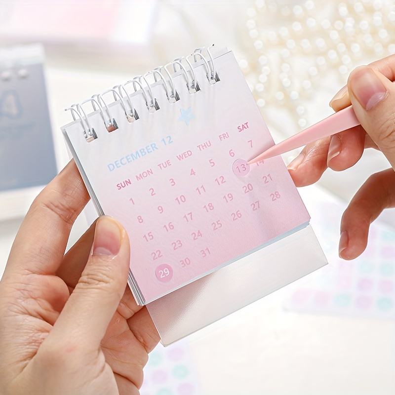 2024 Simple Mini Rainbow Cute Portable Desk Calendar Small - Temu