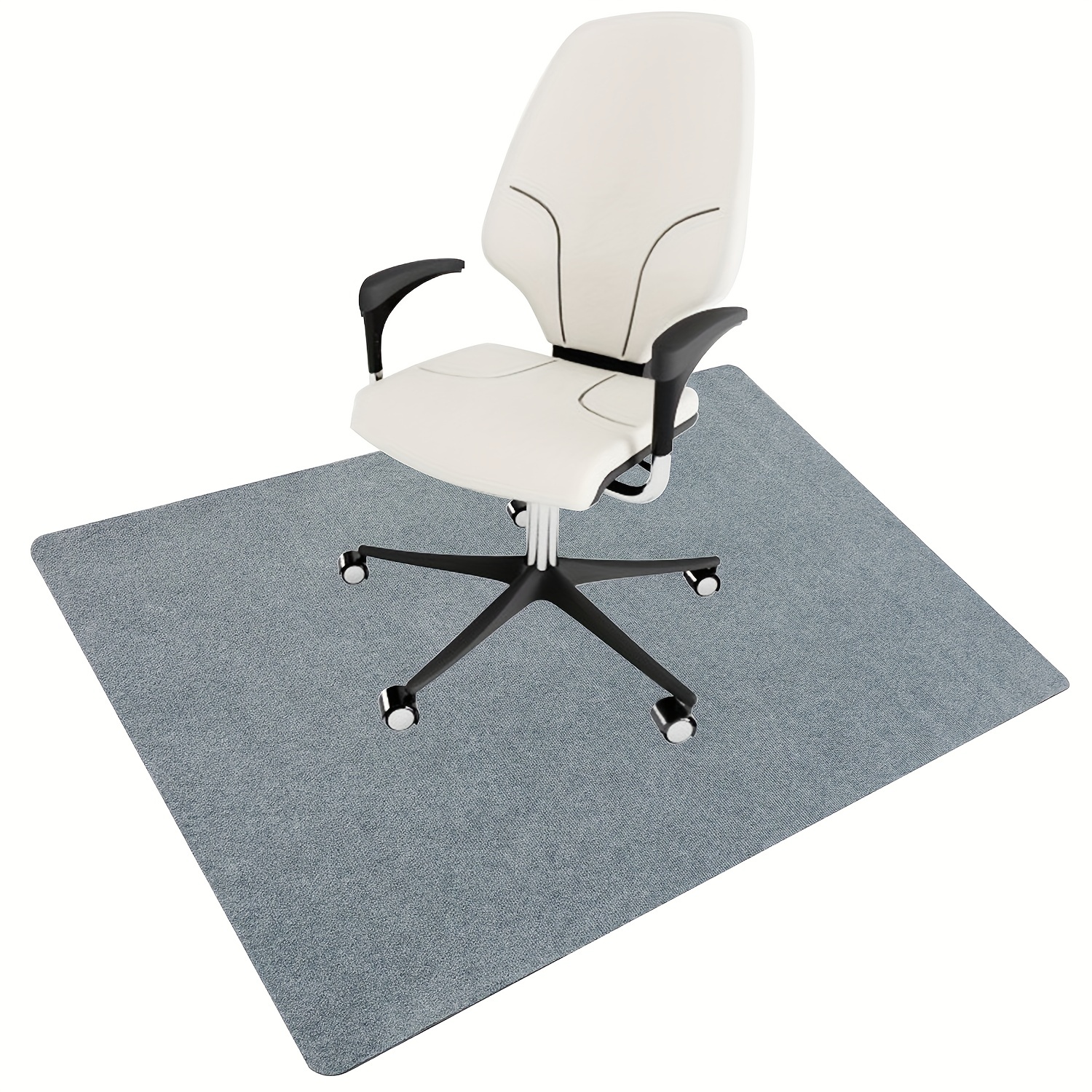 Alfombra gris para silla de oficina para piso de madera dura, alfombra  gruesa antideslizante para silla