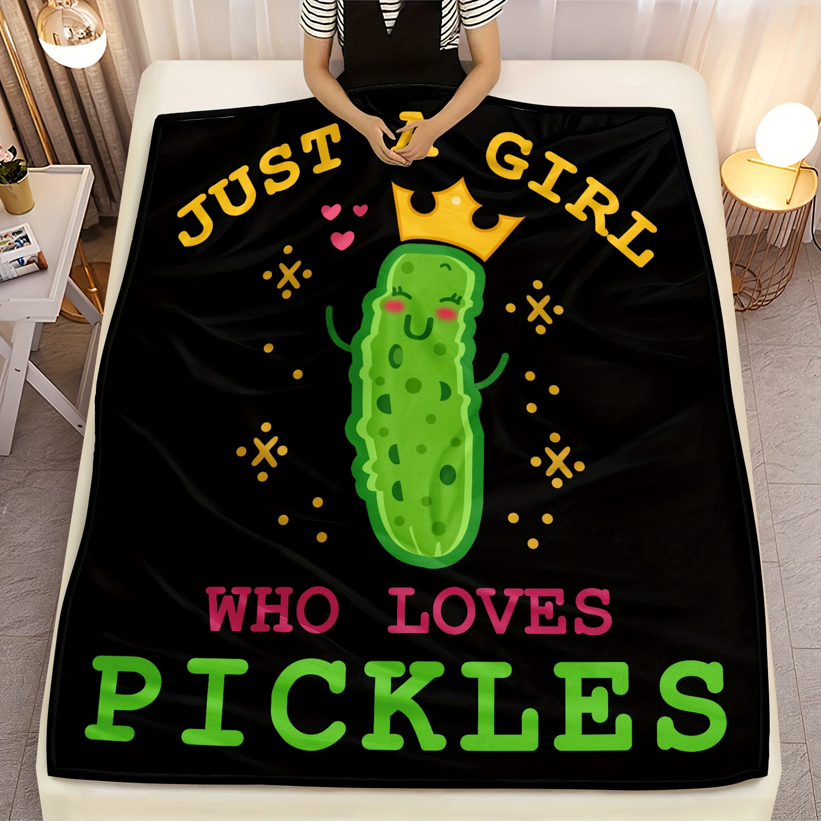 Funny Pickle Blanket,Pickle Gifts for Women Men Pickles Lovers,It's A  Pickle Thing,You Wouldn't Understand Print Throw,Lightweight Plush Food  Quilt