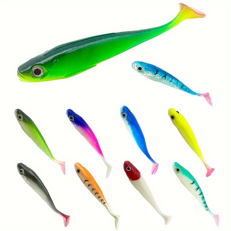 4pcs 3.1in T Tail Fishing Lures Soft Bionic Wobbler Floating Bait 0.16oz 4.5g