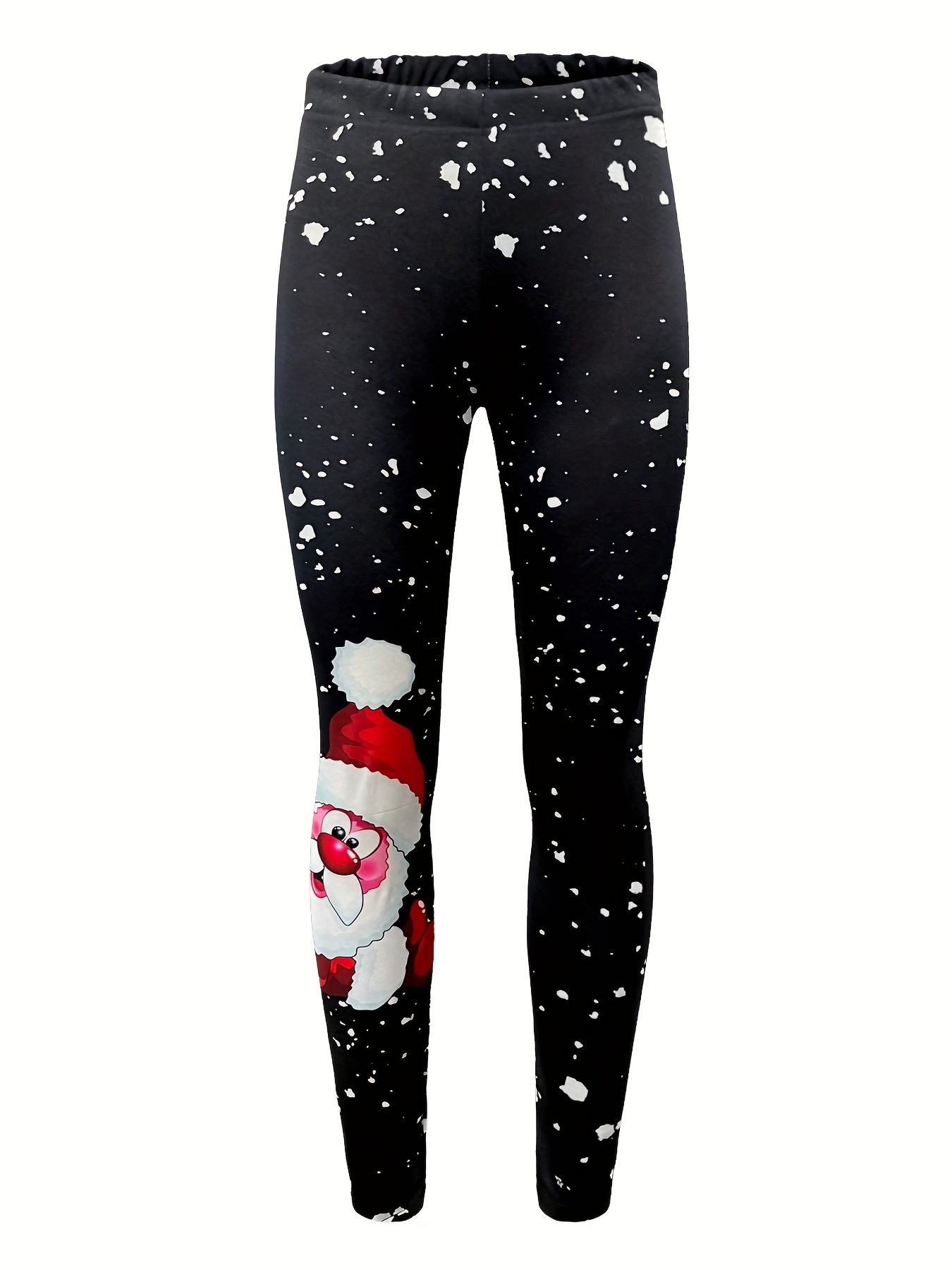 Christmas Tree Santa Claus Pattern Print Yoga Pants High - Temu Canada