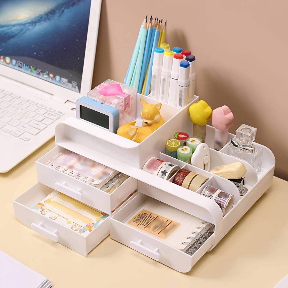 Makeup Organizer For Vanity, Large Capacity Desk Organizer With Drawers For  Cosmetics, Lipsticks, Jewelry, Nail Care, Skincare, Ideal For Bedroom And