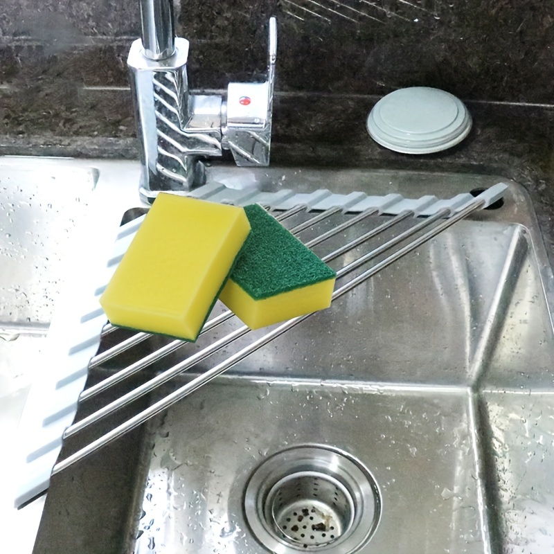 1pc Folding Triangular Drain Rack Kitchen Sink Storage Rack