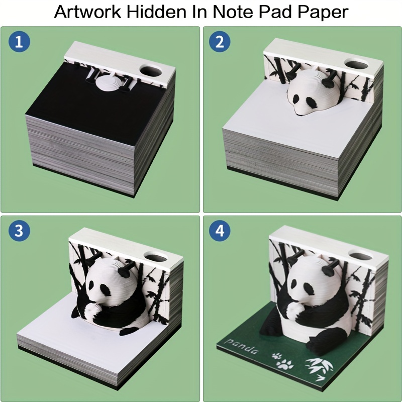 Creative Cute Panda 3d Sticky Note Desktop Decoration Paper - Temu