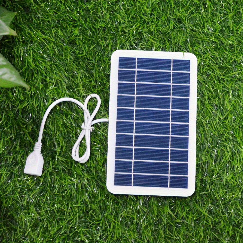 1pc Panel Solar Carga Portátil Aire Libre Impermeable Usb - Temu