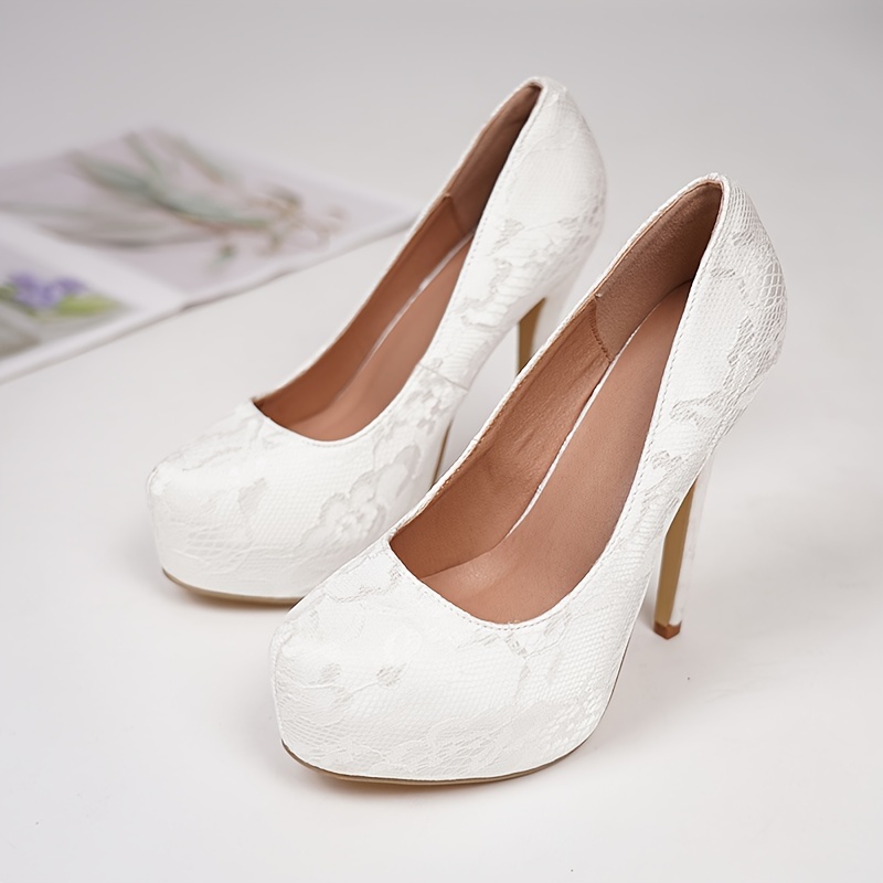 elegant white lace stiletto pumps women heels Temu Netherlands
