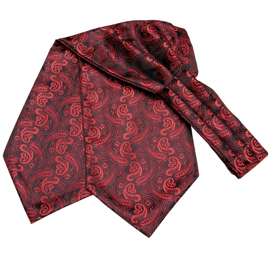 1pc Mens Cravat Tie Silk Ascot Paisley Scarf Self Ties Pocket