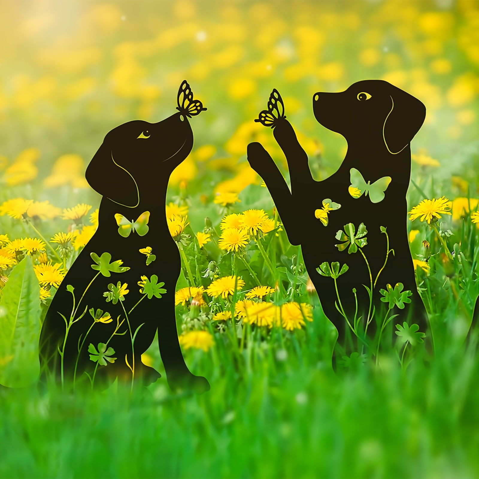 

2pcs Metal Dog Garden Decor For Outside Puppy Decorative Garden Stakes, Black Dog Silhouette Outdoor Dog Decor, Dog Yard Art, Weather Resistant Steel Dog Yard Decor For Dog Lovers