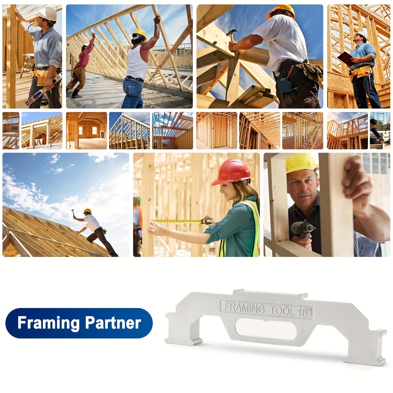 2Pcs Framing Tools- 16 Inch Framing Stud Layout Tool, Stud Framing