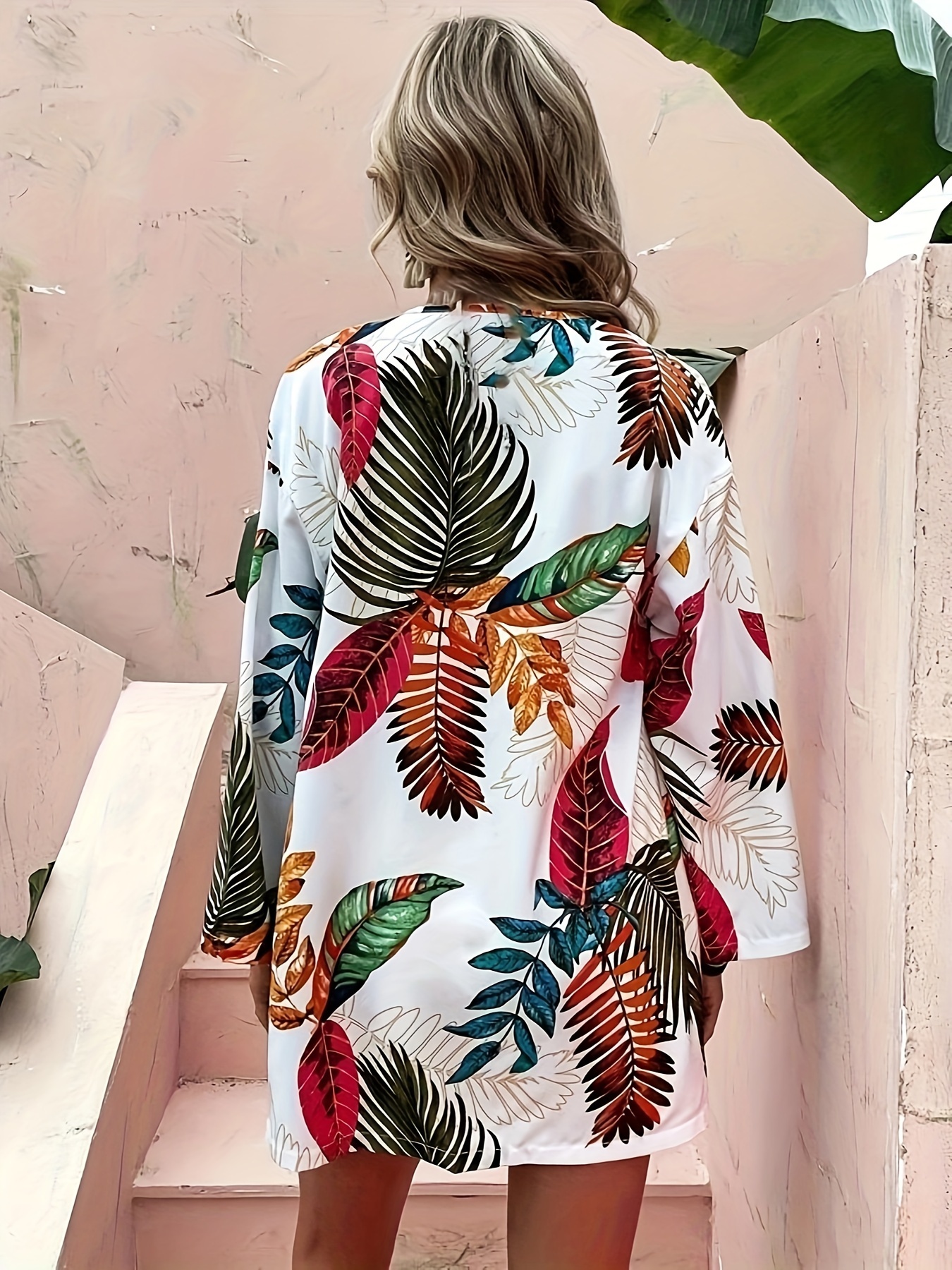 Festival Shorts Plus Size Floral Print Two Piece Short Sleeve Open