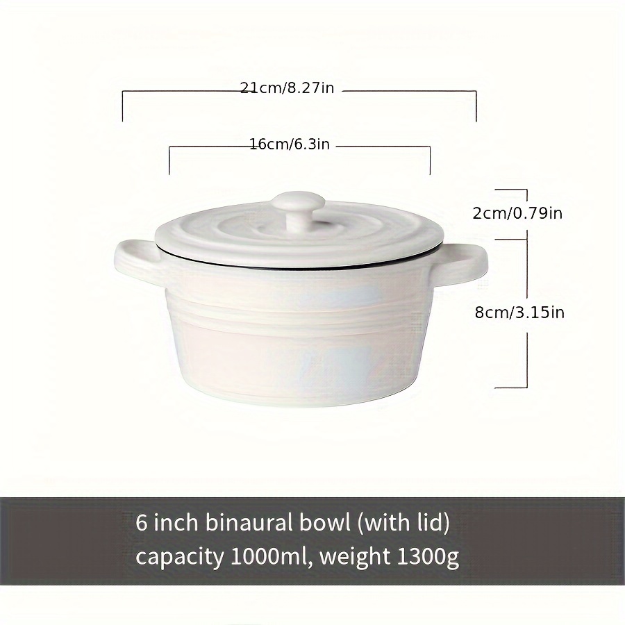 Nordic Style Soup Bowl, Large Household Ceramic Bowl With Handles, Nordic  Simple Double-ear Soup Bowl, Ceramic Salad Bowl, For Home Restaurant Hotel,  Dinnerware Accessories - Temu