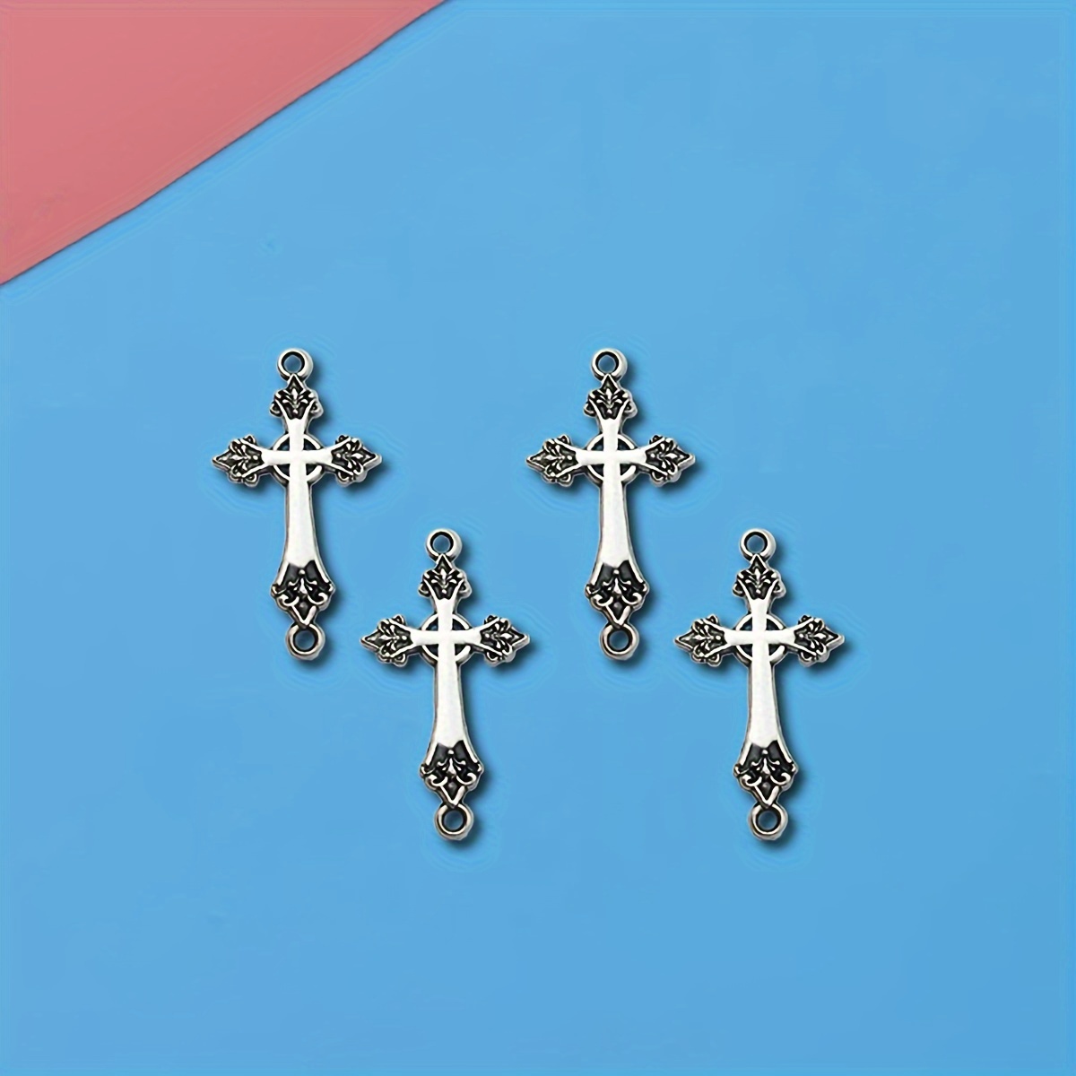 LGFMGWH 60Pack Small Wooden Crosses in Bulk, Wooden Crosses for Crafts, Cross Charms with 60 Chains, Wooden Cross Pendants for Necklace Bracelet