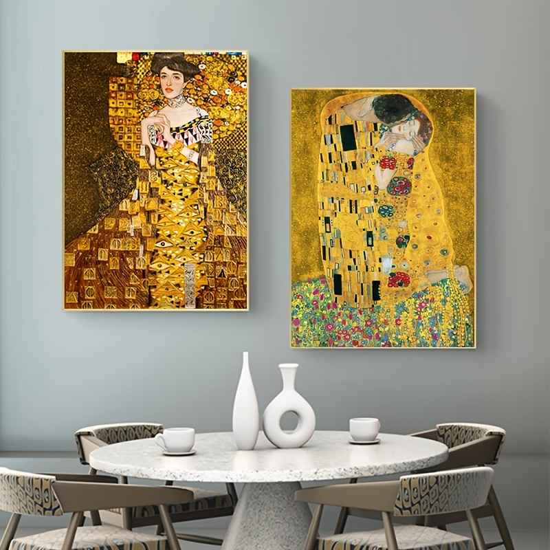 Quadro da Parete 60x80 cm Senza Cornice Il Bacio di Gustav Klimt Famoso  Dipinto Albero della Vita Stampa Artistica Arredamento Soggiorno :  : Casa e cucina