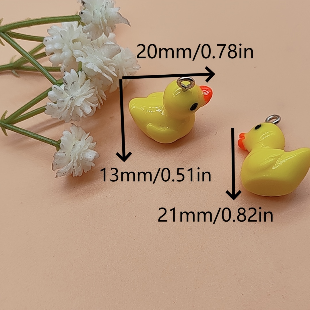 DIY Handmade Polymer Clay Beads Little Yellow Duck For Jewelry Making  Keychain Necklaces Pendant Accessories Materials 20-100pcs