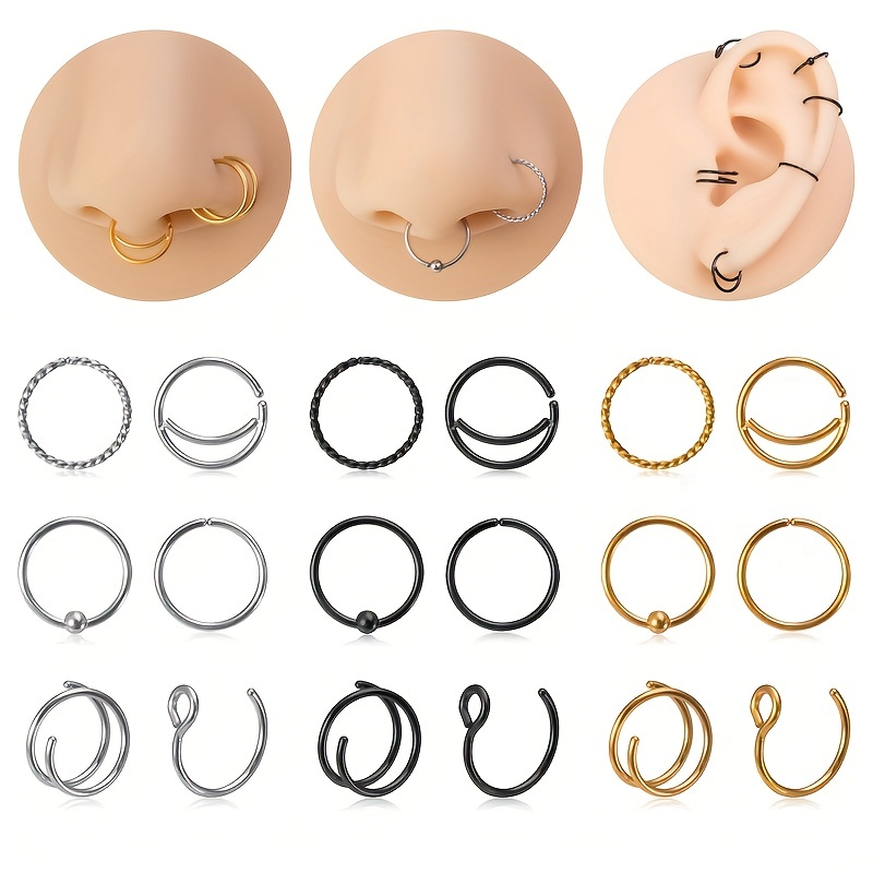 Expertly Designed Simple Nose Ring Set For Women Includes Clips, Septum  Ring, Hoop, Cartilage, Tragus, Helix High Quality Body Jewelry Accessories  At Factory Price From Likegrace, $2.63