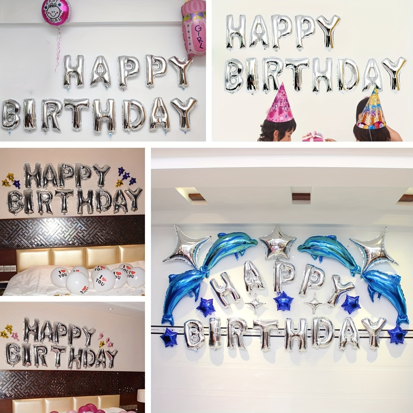 15pz Happy Birthday Foil Balloon Banner Decorazioni Per - Temu Italy