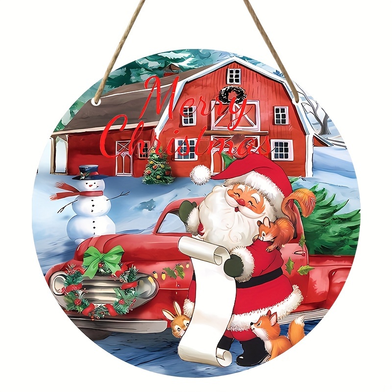 Santa Claus Animals Red House Snowman Merry Christmas Gift - Temu