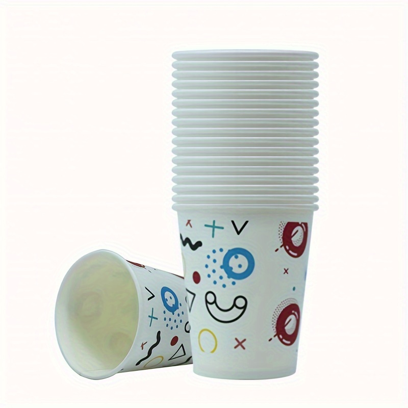 10pcs 250ml Thickened Paper Cup Donut Print Event Camping Party