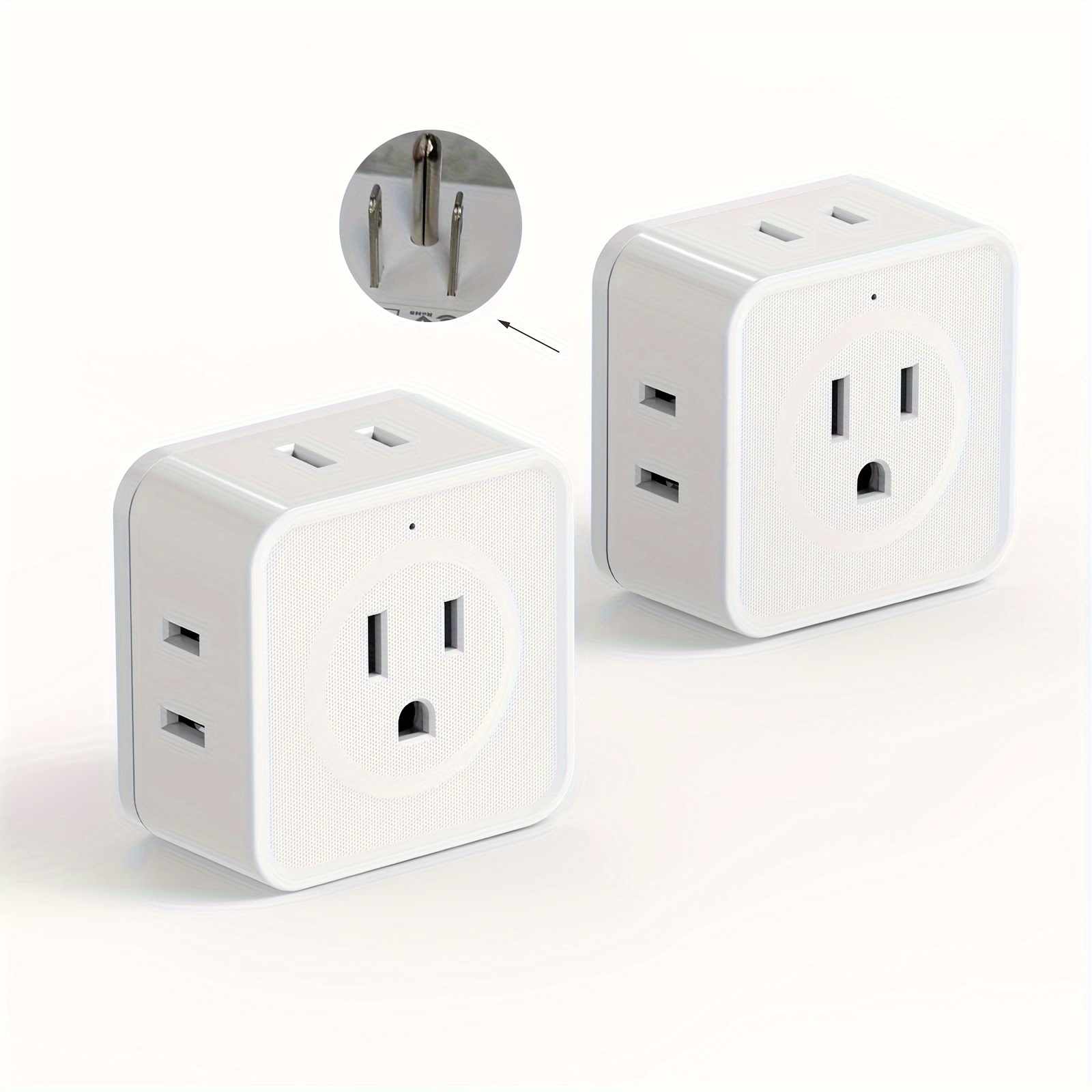 

Multi Plug Outlet Extender, 2 Packs Multiple Outlet Splitter Box, 5 Way Wall Outlet Expander, Wall Tap Power Expander Adapter For Cruise Ship Home Office Dorm Room Essentials