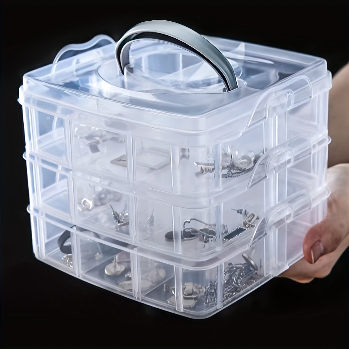 Transparent Multifunctional Jewelry Storage Box Earring Ring
