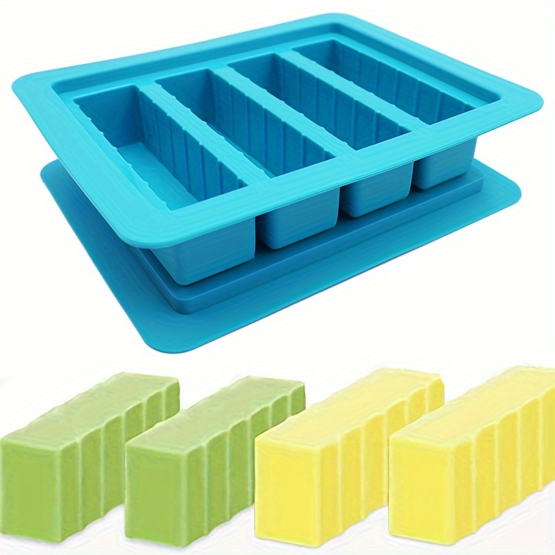 4 Cavities Silicone Butter Mold,Butter Molds Tray with  Lid,Food Grade Silicone Spatulas,Rectangle Container for Brownies,Homemade  Butter,Herbed,Garlic Butter: Butter Dishes