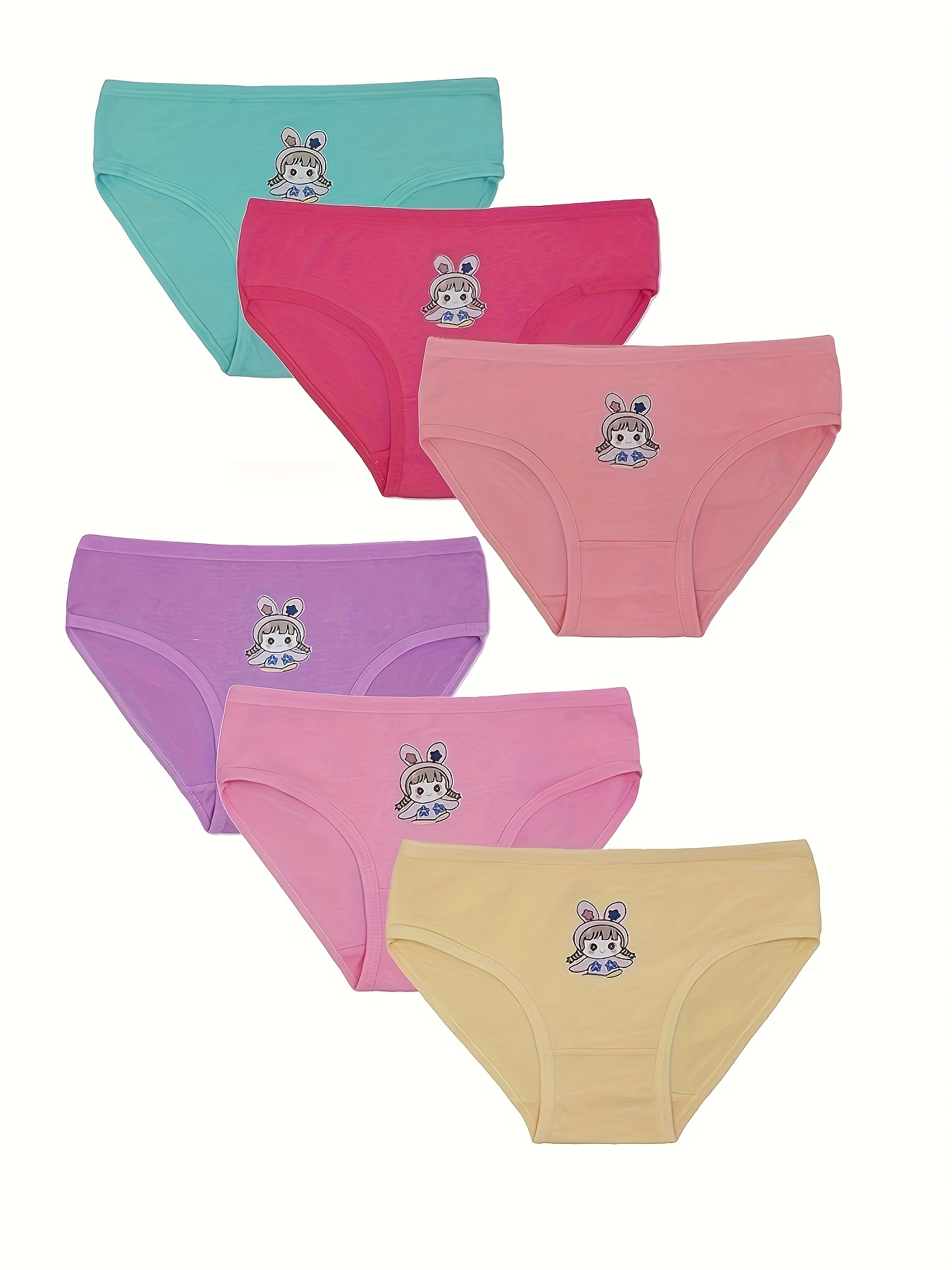 Teen Girls Cotton Underwear 4 Or 5 Pack Breathable Lingerie Panties Brief  Set