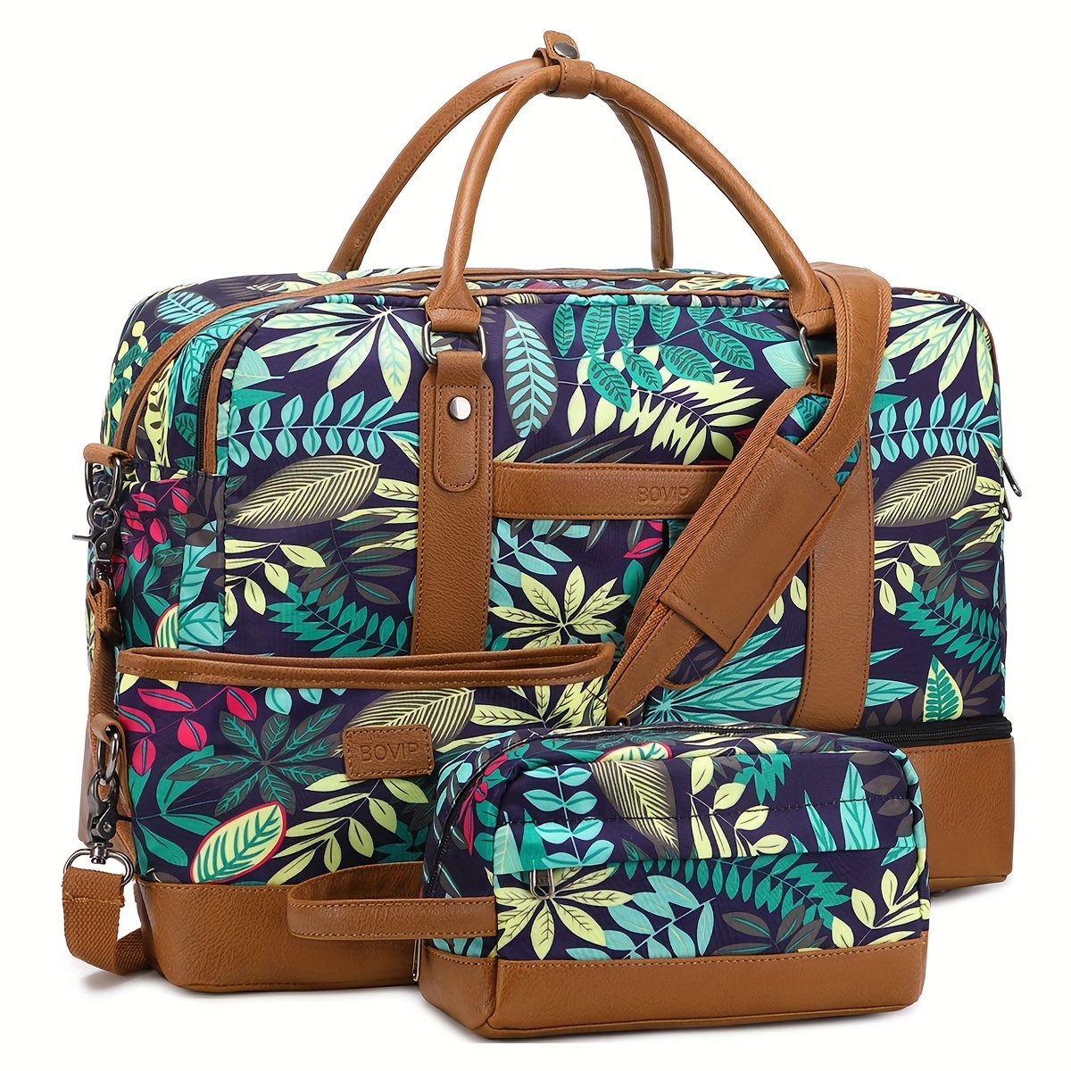 large capacity carry on bag set canvas lightweight luggage weekender bag portable travel gym storage bag details 0
