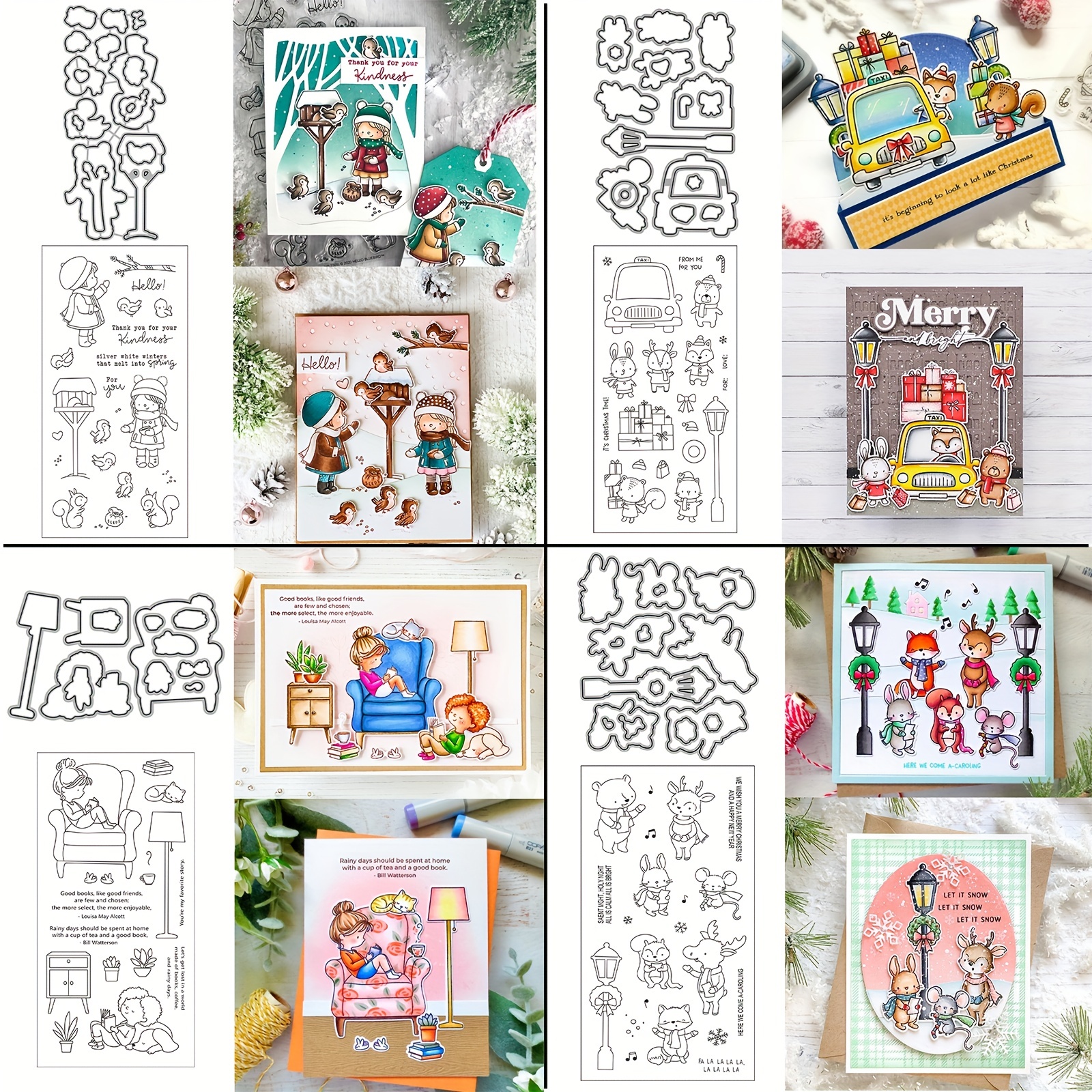 Let It Snow Stamp And Cutting Dies Set For Diy Scrapbooking - Temu