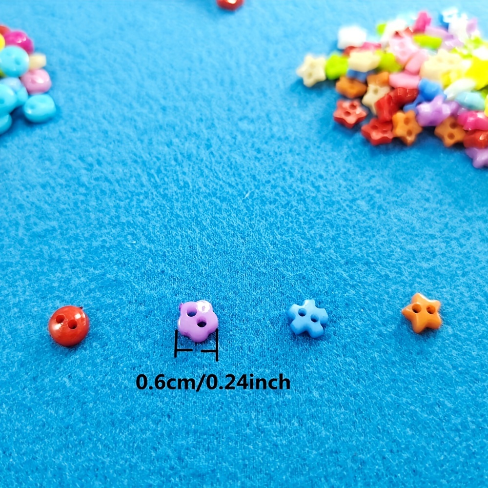 100pcs Mixed Color 7mm Holes Plastic Small Buttons Doll Clothing  Accessories Clothing Sewing Supplies Random Color