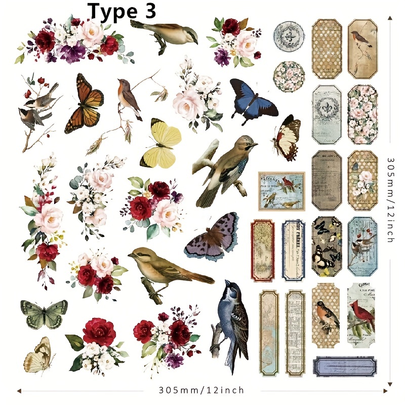 25Pcs Colorful DIY Bird Stickers For Journaling Scrapbook Notebook Crafts  #1
