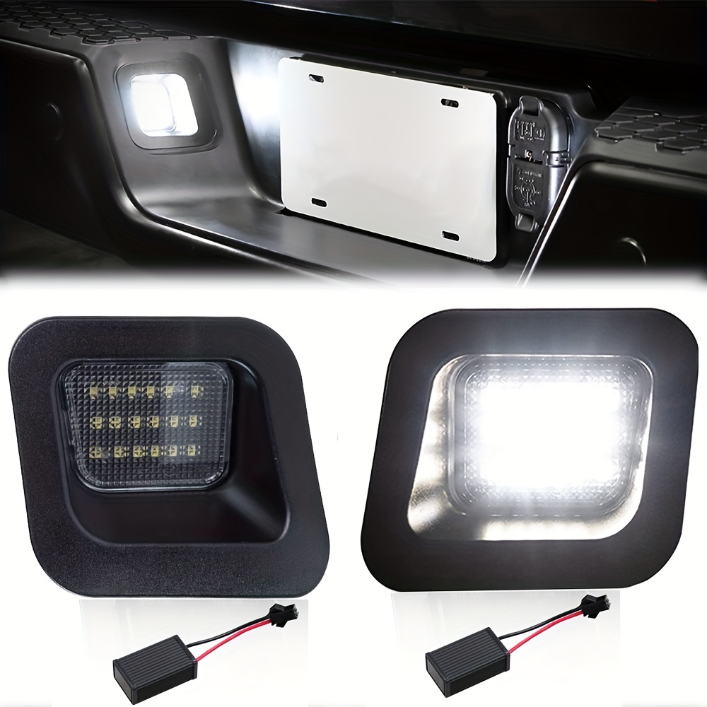 2pcs Full LED License Plate Light Tag Lamp Assembly Smoke Lens For Dodge  RAM 1500 2500 3500 Truck Pickup 6000K Xenon White