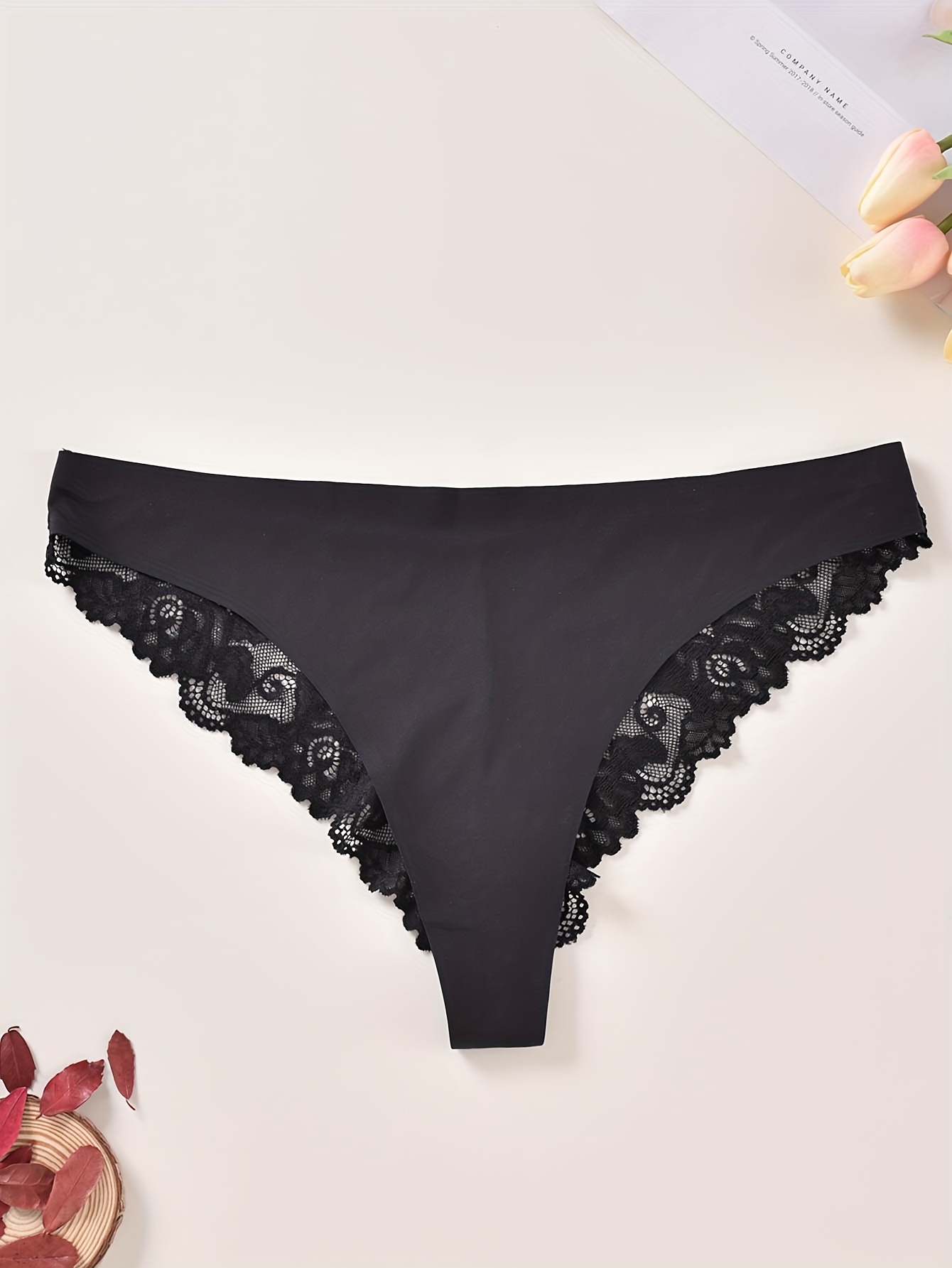 Plus Size Elegant Panties Set Women's Plus Solid Seamless - Temu